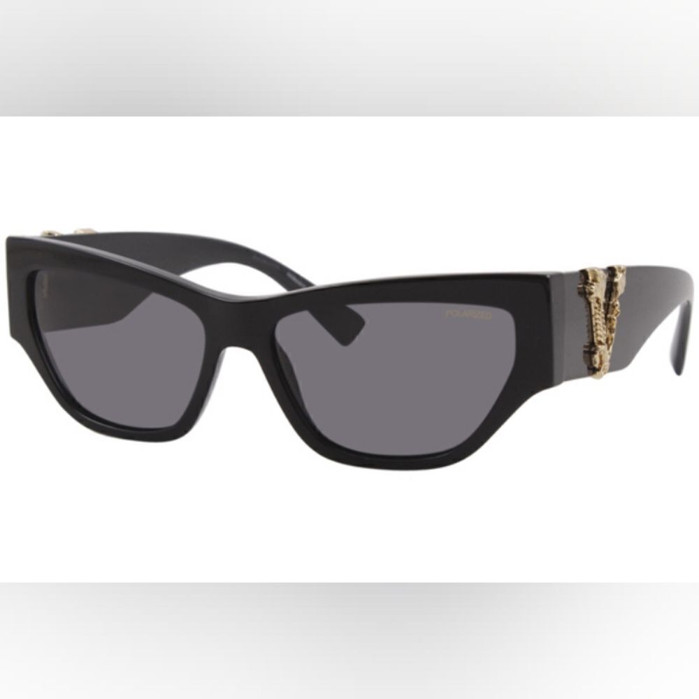 Designer Black Sunglasses with Metal Logo Accent - Like New